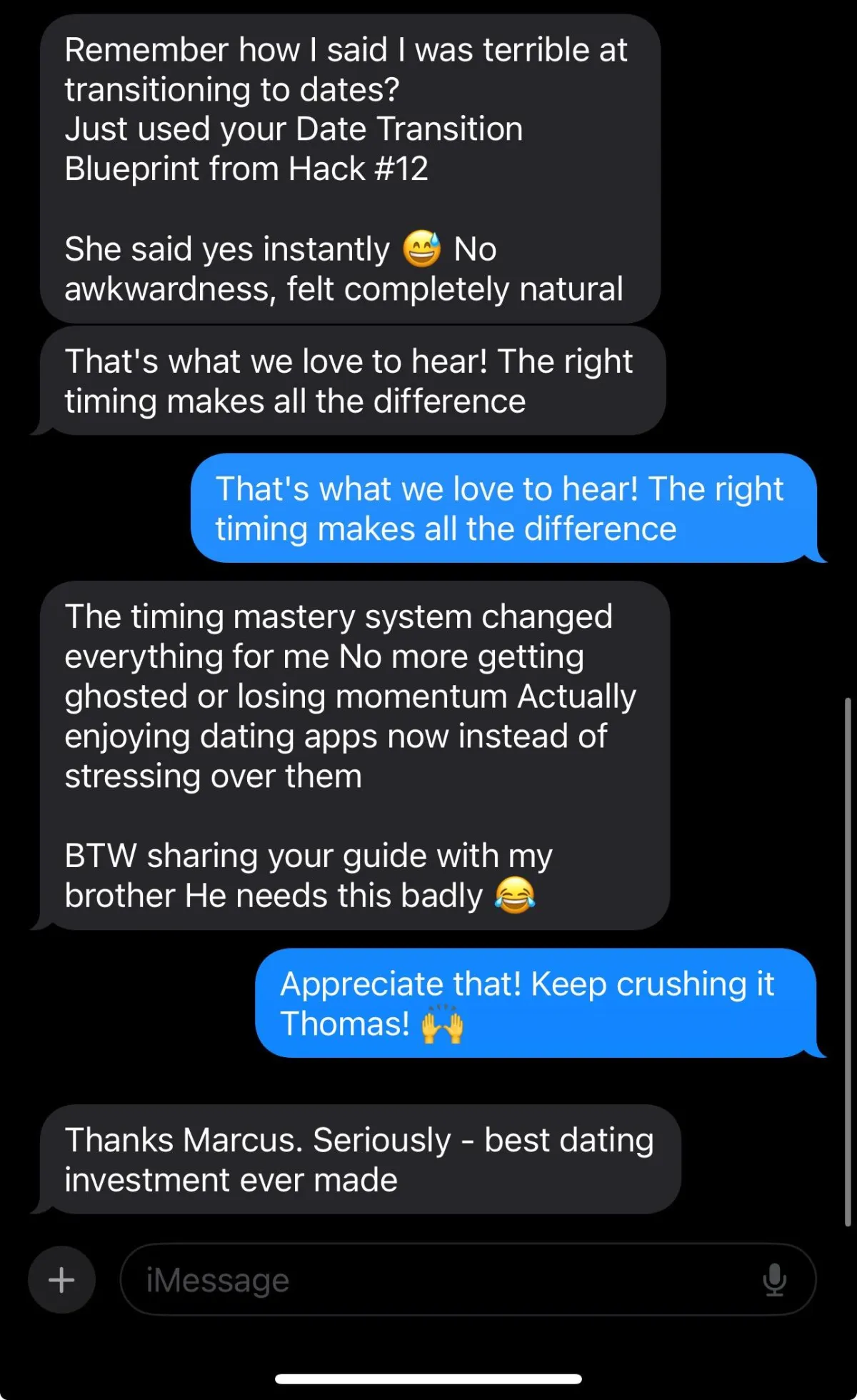 Screenshot of a message from a reader