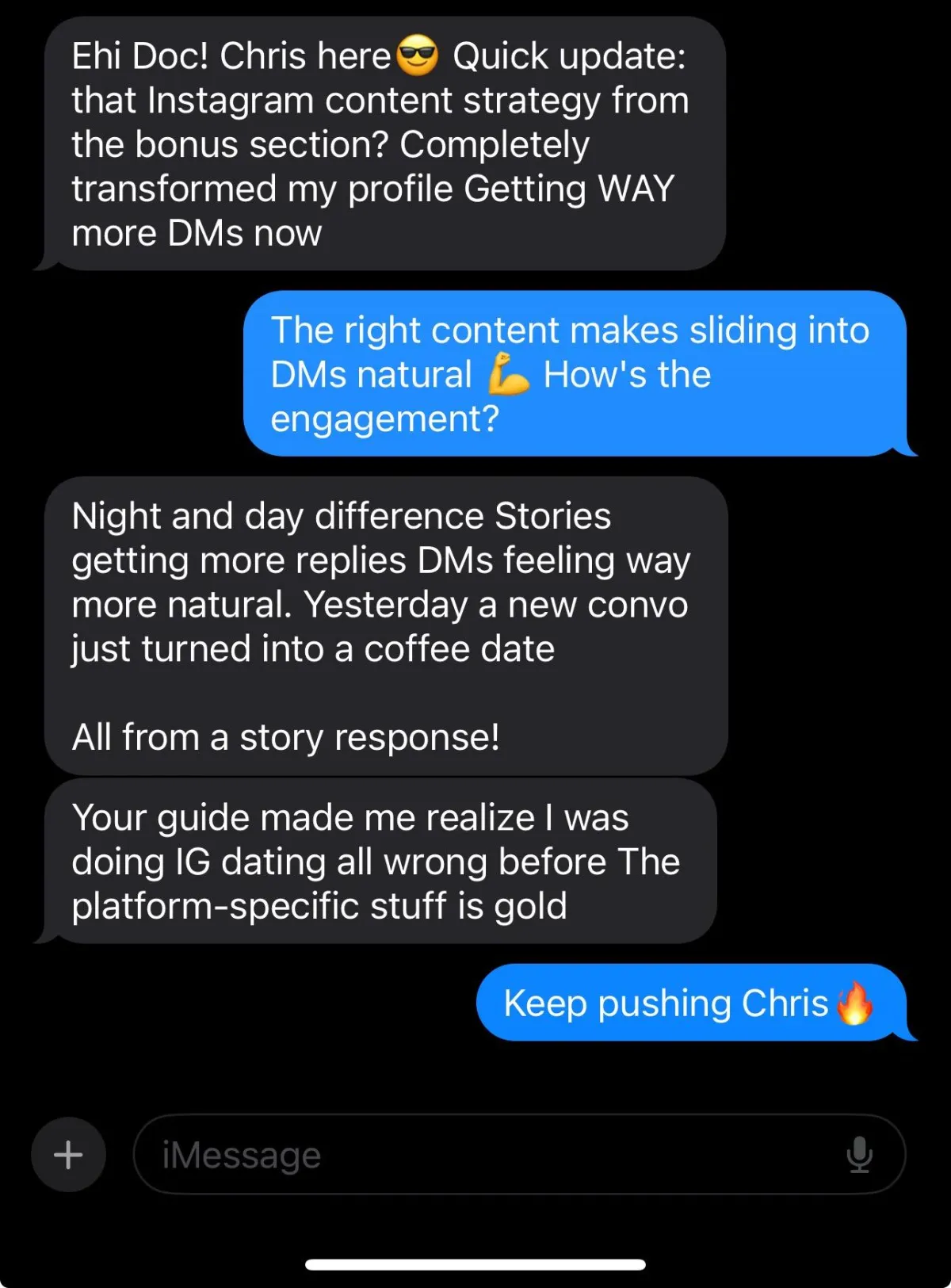 Screenshot of a message from a reader